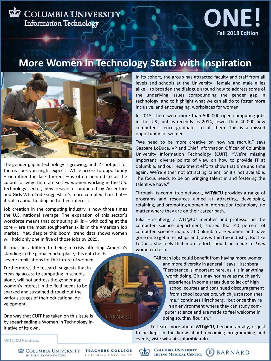 One! Fall 2018 Newsletter