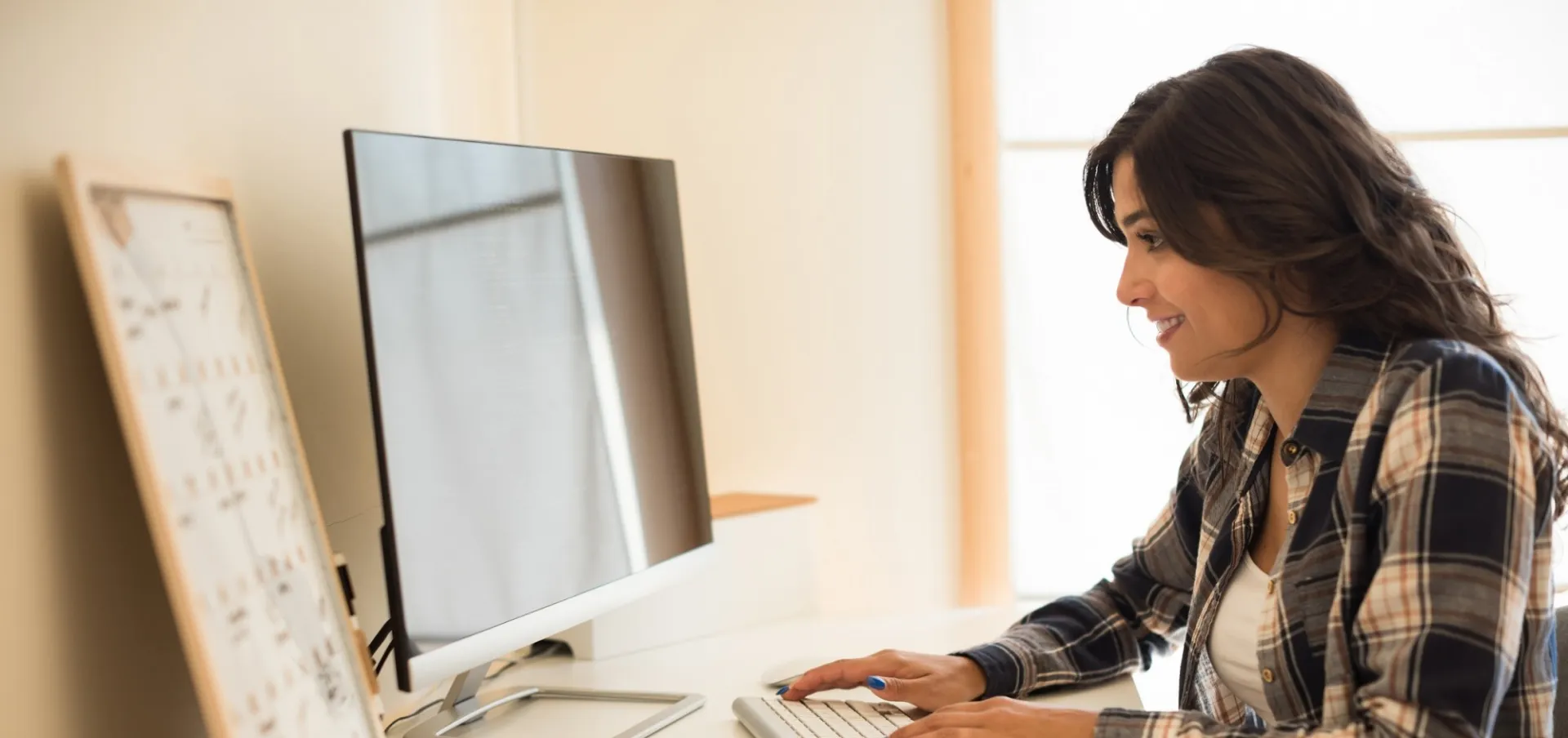 Female programmer at her desk