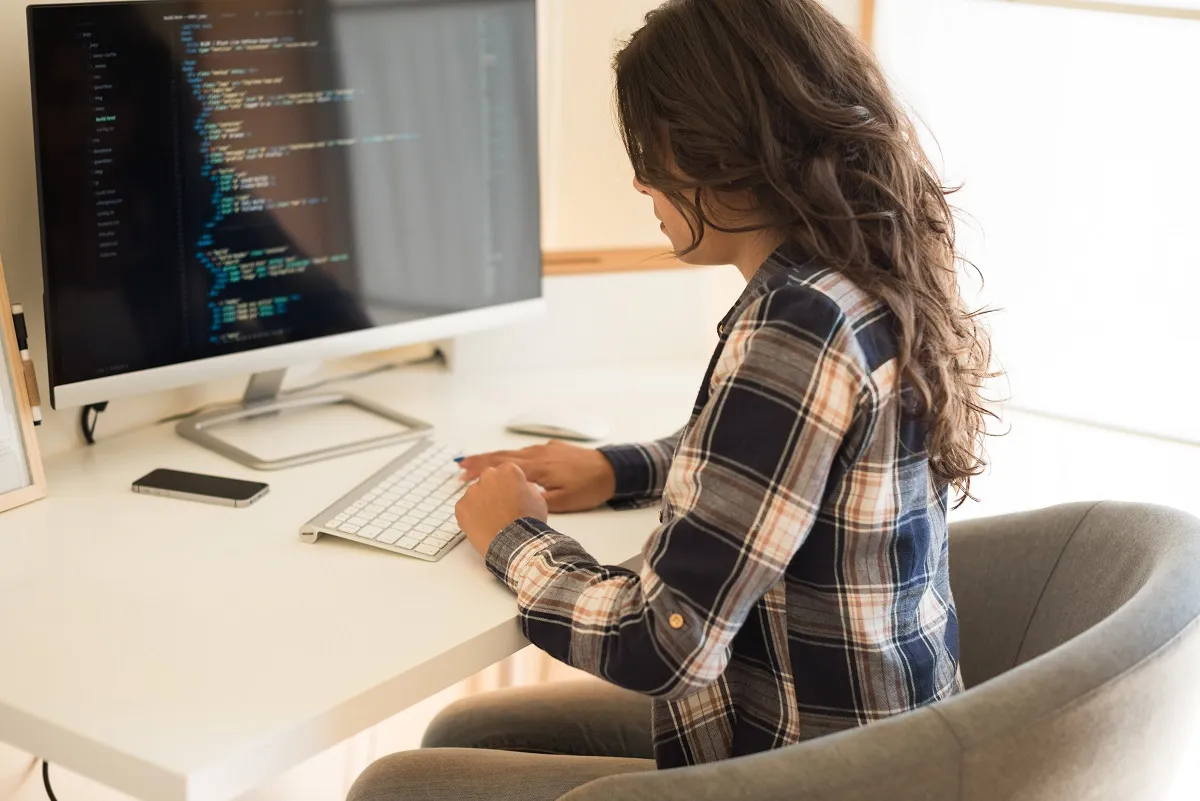 Female programmer at work